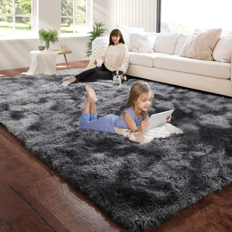 Tapete de Veludo Luxuoso VIKAMA, Macio e Antiderrapante, Tapete de Pelúcia para Quarto e Sala de Estar, Decoração Aconchegante para o Lar