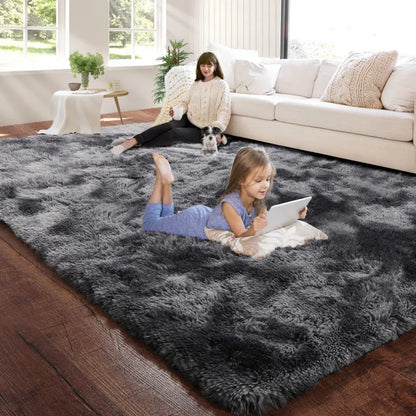Tapete de Veludo Luxuoso VIKAMA, Macio e Antiderrapante, Tapete de Pelúcia para Quarto e Sala de Estar, Decoração Aconchegante para o Lar