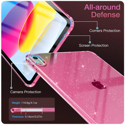 Capa glittler iPad 11th 10th 9th 8th Generation Air Mini Pro 8.3 9.7 10.2 10.9 11 Shimmering Glittering Soft Silicone Case Airbag Shell