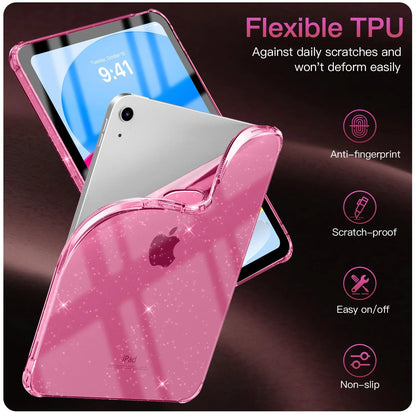 Capa glittler iPad 11th 10th 9th 8th Generation Air Mini Pro 8.3 9.7 10.2 10.9 11 Shimmering Glittering Soft Silicone Case Airbag Shell