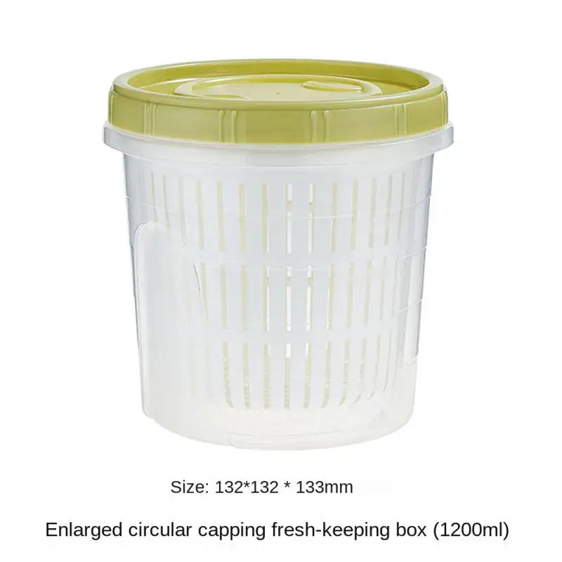 Caixa de armazenamento de geladeira cozinha alimentos vegetais frutas caixa de armazenamento cesta de drenagem recipientes de armazenamento organizador de geladeira caixa de armazenamento
