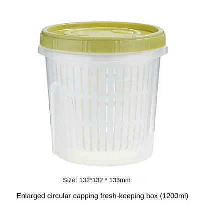 Caixa de armazenamento de geladeira cozinha alimentos vegetais frutas caixa de armazenamento cesta de drenagem recipientes de armazenamento organizador de geladeira caixa de armazenamento
