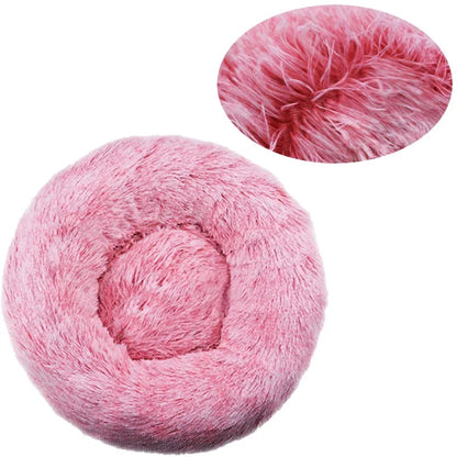 Cama redonda para animais de estimação, 40-90cm, 6 tamanhos, cama grande para cães, super macia, casa de pelúcia para cães médios, inverno, quente, dormir