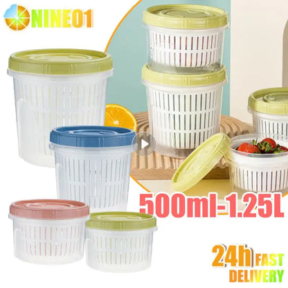 Caixa de armazenamento de geladeira cozinha alimentos vegetais frutas caixa de armazenamento cesta de drenagem recipientes de armazenamento organizador de geladeira caixa de armazenamento