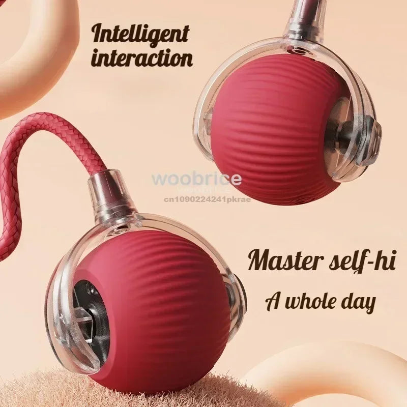 Bola interativa brinquedo bola de rolamento automático falso cauda recarregável inteligente animal de estimação brinquedo elétrico cão gato treinamento imitar mouse