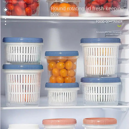 Caixa de armazenamento de geladeira cozinha alimentos vegetais frutas caixa de armazenamento cesta de drenagem recipientes de armazenamento organizador de geladeira caixa de armazenamento