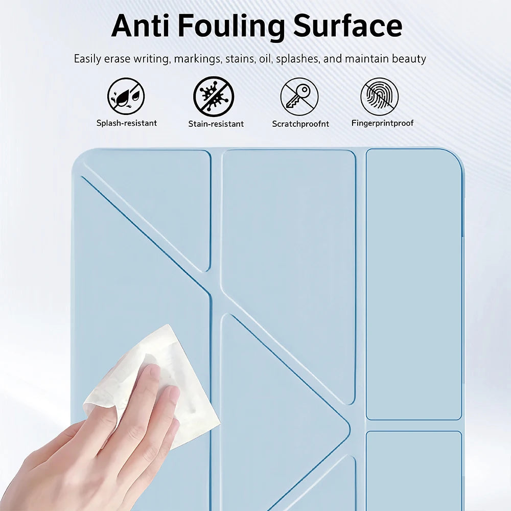 Capa para iPad 5 6 7 8 9 10 11 Air 11 13 inch /Mini 6th 7th gen /Pro 11 12.9 (3rd/4th/5th/6th gen), 3+Y Fold Crystal Clear Case