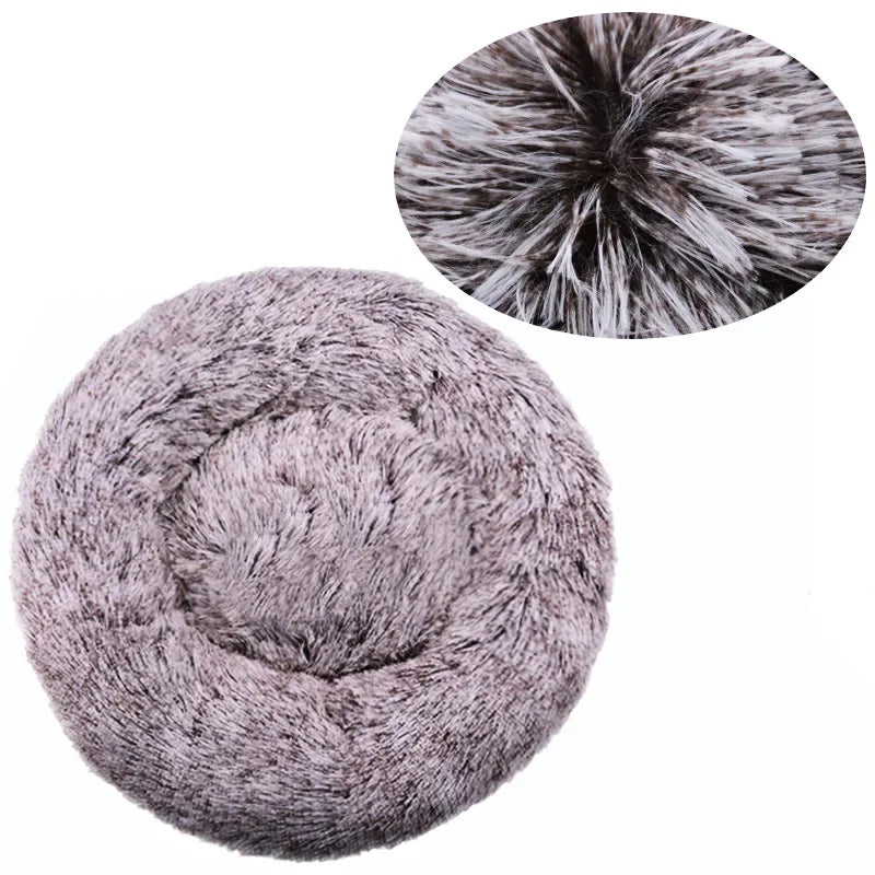 Cama redonda para animais de estimação, 40-90cm, 6 tamanhos, cama grande para cães, super macia, casa de pelúcia para cães médios, inverno, quente, dormir