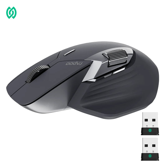 Mouse Gamer Rapoo MT760PRO Wireless Mouse NearLink + Bluetooth 5.0 Multi-Device 12000 DPI 2K Polling Rate Ergo for Work Gaming Quiet Clicks
