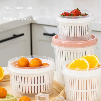 Caixa de armazenamento de geladeira cozinha alimentos vegetais frutas caixa de armazenamento cesta de drenagem recipientes de armazenamento organizador de geladeira caixa de armazenamento