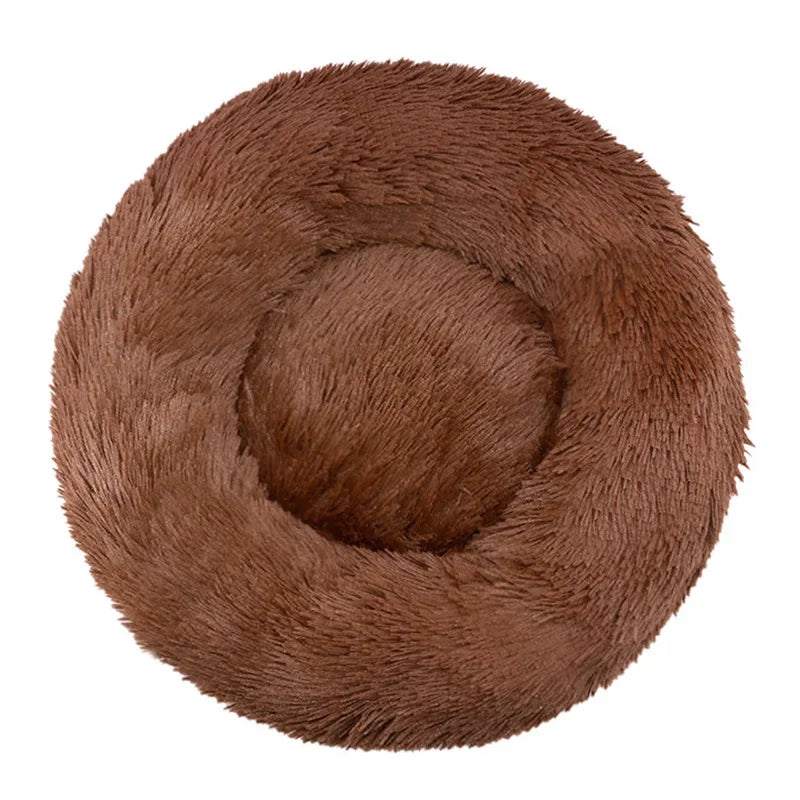 Cama redonda para animais de estimação, 40-90cm, 6 tamanhos, cama grande para cães, super macia, casa de pelúcia para cães médios, inverno, quente, dormir