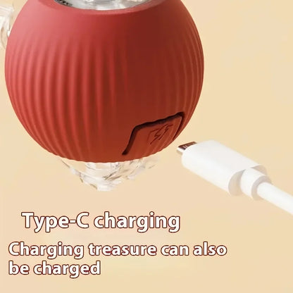 Bola interativa brinquedo bola de rolamento automático falso cauda recarregável inteligente animal de estimação brinquedo elétrico cão gato treinamento imitar mouse