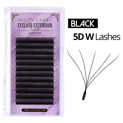 Kit Extensão Cílios ARISON YY W Shape Eyelashes, Premade Volume, Fino, Macio, Fino, Facilmente Enxertando Extensão, Brasileiro, Cilios W3D, W4D,W5D