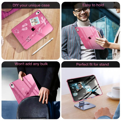 Capa glittler iPad 11th 10th 9th 8th Generation Air Mini Pro 8.3 9.7 10.2 10.9 11 Shimmering Glittering Soft Silicone Case Airbag Shell