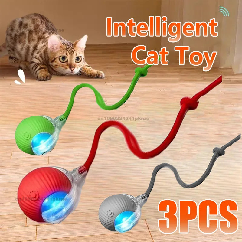 Bola interativa brinquedo bola de rolamento automático falso cauda recarregável inteligente animal de estimação brinquedo elétrico cão gato treinamento imitar mouse