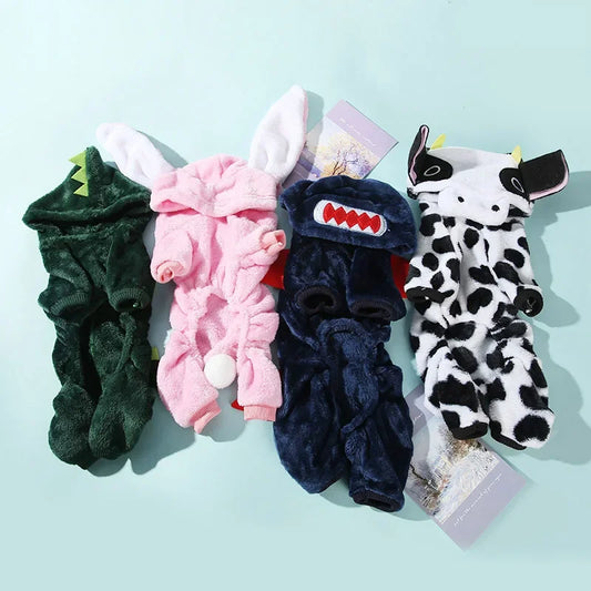 Roupas para cães cosplay pet hoodies inverno quente casaco para cães pequenos macacões chihuahua yorkie roupas para animais de estimação