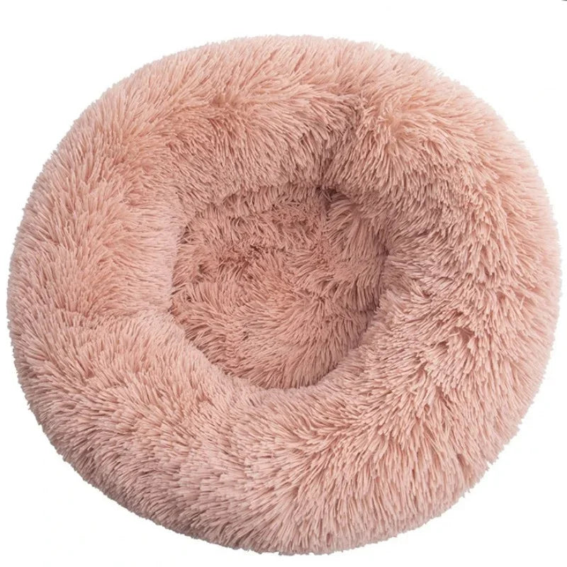 Cama redonda para animais de estimação, 40-90cm, 6 tamanhos, cama grande para cães, super macia, casa de pelúcia para cães médios, inverno, quente, dormir