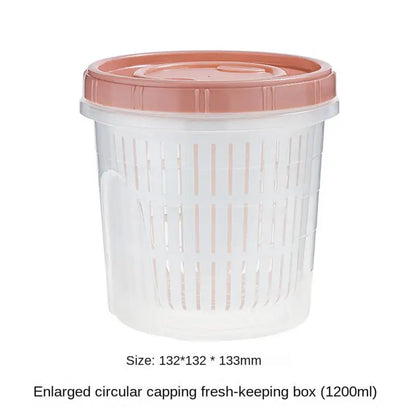 Caixa de armazenamento de geladeira cozinha alimentos vegetais frutas caixa de armazenamento cesta de drenagem recipientes de armazenamento organizador de geladeira caixa de armazenamento