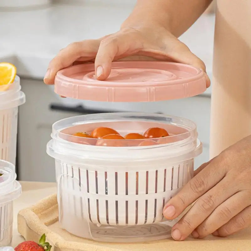 Caixa de armazenamento de geladeira cozinha alimentos vegetais frutas caixa de armazenamento cesta de drenagem recipientes de armazenamento organizador de geladeira caixa de armazenamento