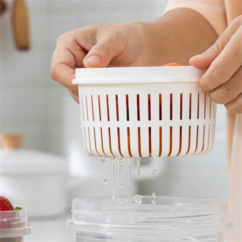 Caixa de armazenamento de geladeira cozinha alimentos vegetais frutas caixa de armazenamento cesta de drenagem recipientes de armazenamento organizador de geladeira caixa de armazenamento
