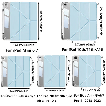 Capa para iPad 5 6 7 8 9 10 11 Air 11 13 inch /Mini 6th 7th gen /Pro 11 12.9 (3rd/4th/5th/6th gen), 3+Y Fold Crystal Clear Case