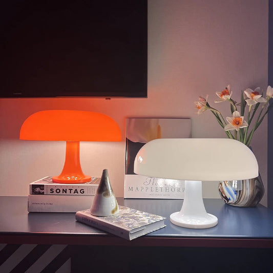 Abajur Cogumelo minimalista moderno quarto candeeiro de cabeceira designer dinamarquês candeeiro de mesa decorativo laranja