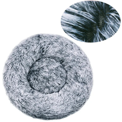 Cama redonda para animais de estimação, 40-90cm, 6 tamanhos, cama grande para cães, super macia, casa de pelúcia para cães médios, inverno, quente, dormir