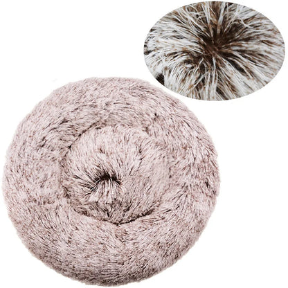 Cama redonda para animais de estimação, 40-90cm, 6 tamanhos, cama grande para cães, super macia, casa de pelúcia para cães médios, inverno, quente, dormir