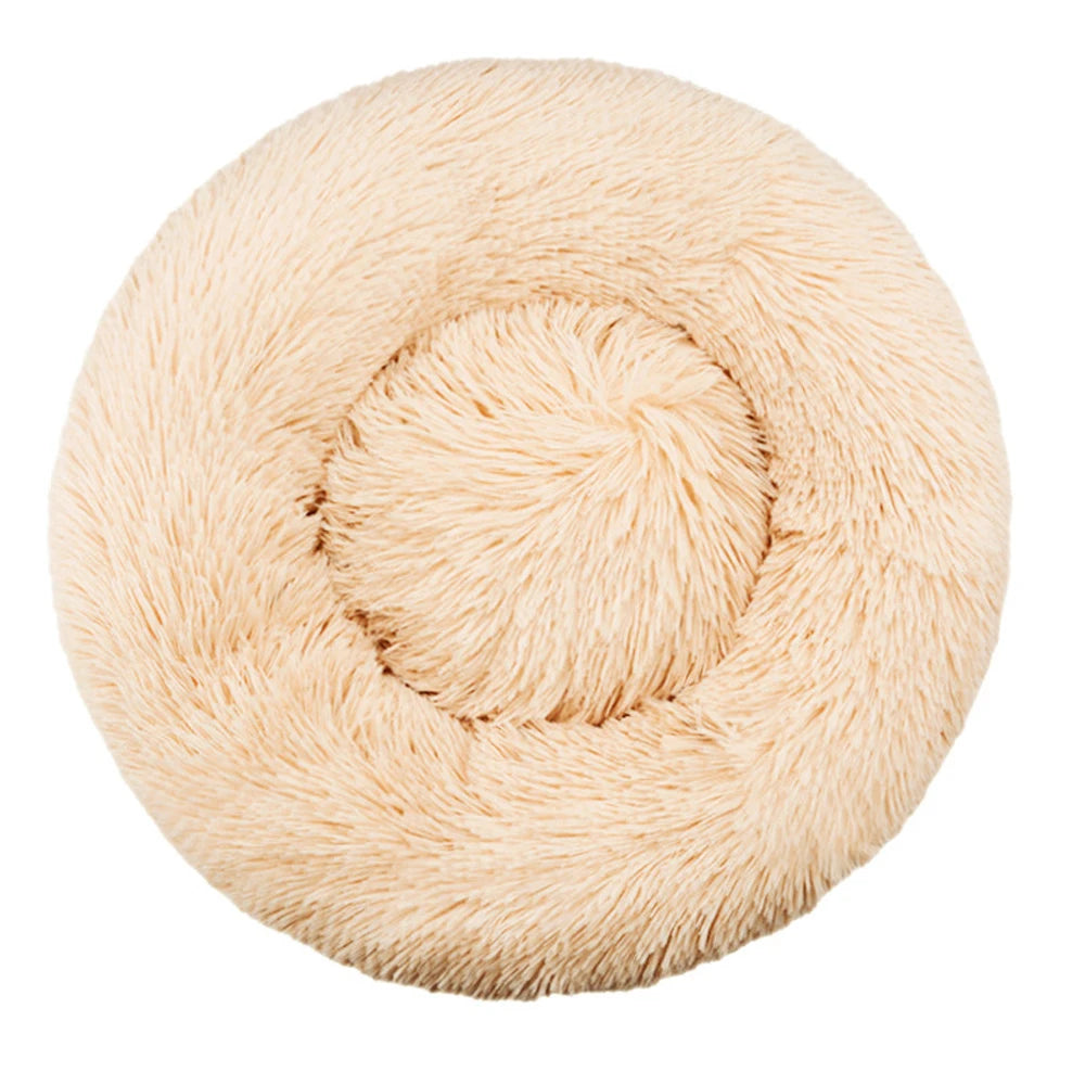 Cama redonda para animais de estimação, 40-90cm, 6 tamanhos, cama grande para cães, super macia, casa de pelúcia para cães médios, inverno, quente, dormir