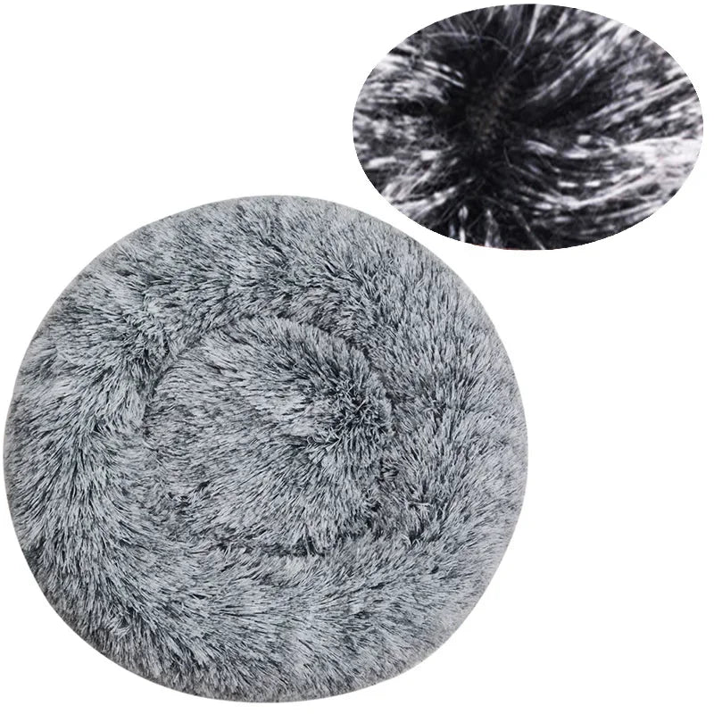 Cama redonda para animais de estimação, 40-90cm, 6 tamanhos, cama grande para cães, super macia, casa de pelúcia para cães médios, inverno, quente, dormir