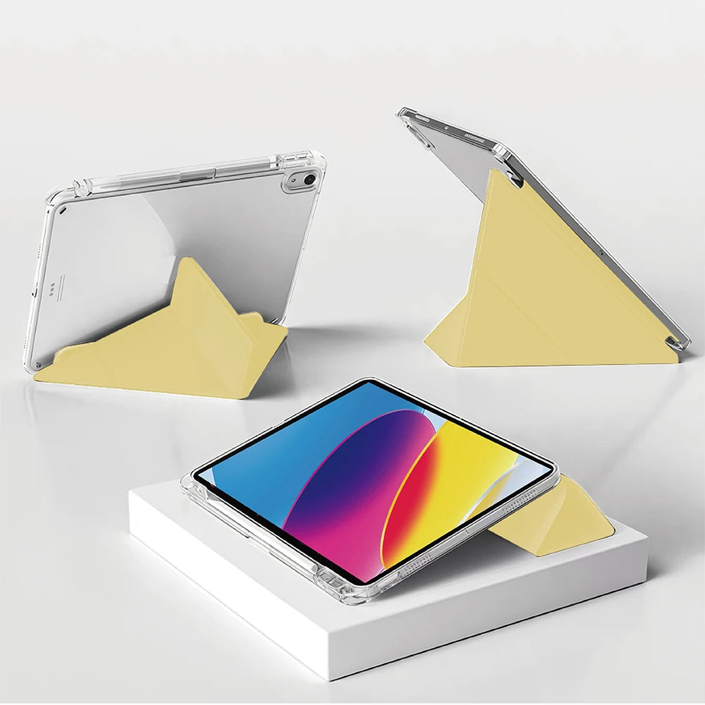 Capa para iPad 5 6 7 8 9 10 11 Air 11 13 inch /Mini 6th 7th gen /Pro 11 12.9 (3rd/4th/5th/6th gen), 3+Y Fold Crystal Clear Case