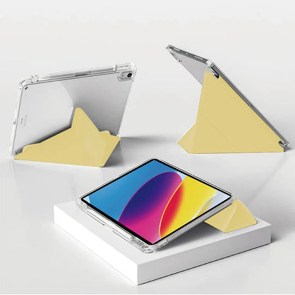 Capa para iPad 5 6 7 8 9 10 11 Air 11 13 inch /Mini 6th 7th gen /Pro 11 12.9 (3rd/4th/5th/6th gen), 3+Y Fold Crystal Clear Case
