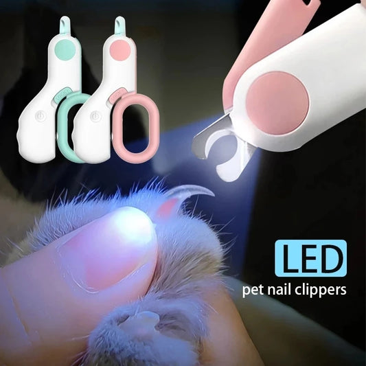 Cortador de unhas led luz pet cortador de unhas garra aliciamento tesoura para gatos pequenos cães tesoura acessórios do gato