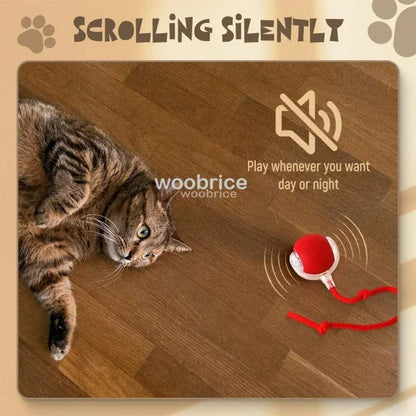 Bola interativa brinquedo bola de rolamento automático falso cauda recarregável inteligente animal de estimação brinquedo elétrico cão gato treinamento imitar mouse