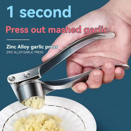 Prensa alho anti-skid engrossado clipe de alho multifuncional liga de zinco aço inoxidável manual puxar tipo alho perfurador