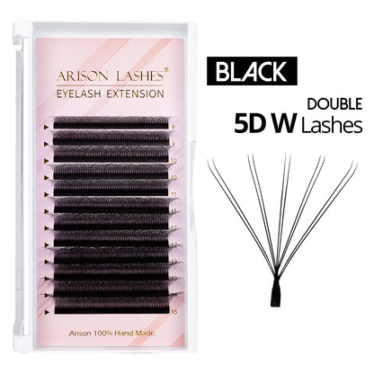 Kit Extensão Cílios ARISON YY W Shape Eyelashes, Premade Volume, Fino, Macio, Fino, Facilmente Enxertando Extensão, Brasileiro, Cilios W3D, W4D,W5D