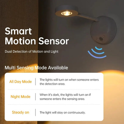 Luz noturna com sensor de movimento, sem fio, usb, led para cozinha, quarto, mural, sala de estar, lâmpada de parede, iluminação interna, led usb